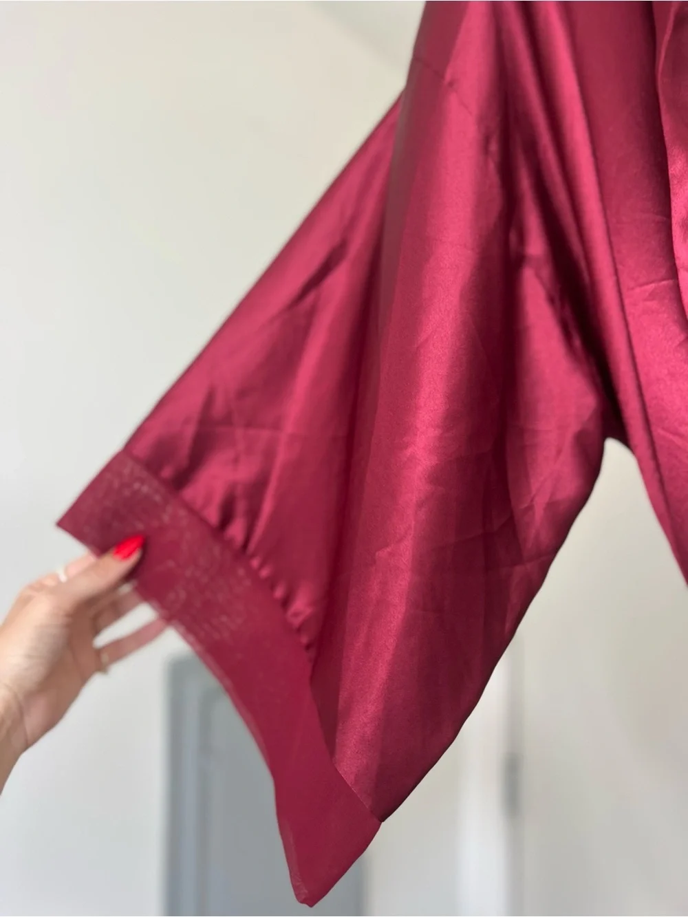 Delicates Satin Slip Robe Red Size X-Large
